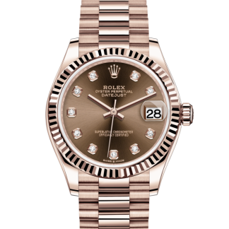 replika Rolex Datejust 31 Oyster 31 mm Everose gold Chocolate dial M278275-0010