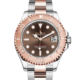 replika Rolex Yacht-Master 37 Oyster 37 mm Oystersteel og Everose gold Chocolate dial M268621-0003