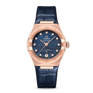 replika Omega Constellation Co Axial Master Chronometer 29 mm dameur blå O13153292099001